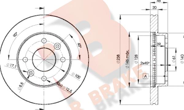 R Brake 78RBD24287 - Спирачен диск vvparts.bg