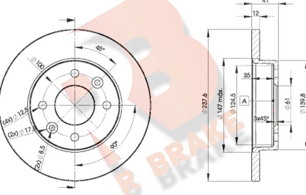 R Brake 78RBD24705 - Спирачен диск vvparts.bg