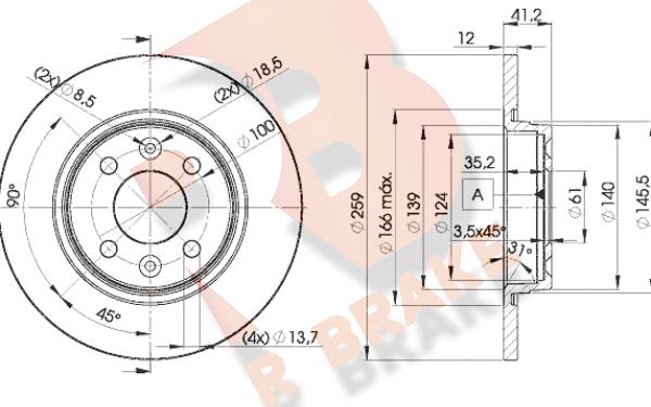 R Brake 78RBD24707 - Спирачен диск vvparts.bg