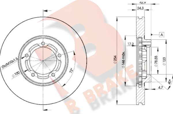 R Brake 78RBD25610 - Спирачен диск vvparts.bg