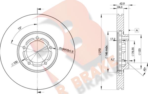 R Brake 78RBD25611 - Спирачен диск vvparts.bg