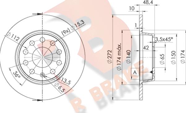 R Brake 78RBD25637 - Спирачен диск vvparts.bg