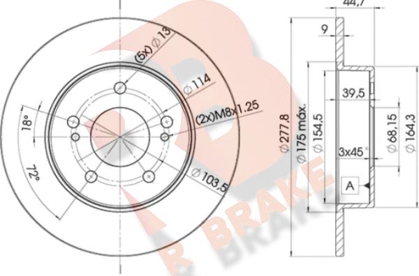 R Brake 78RBD25059 - Спирачен диск vvparts.bg