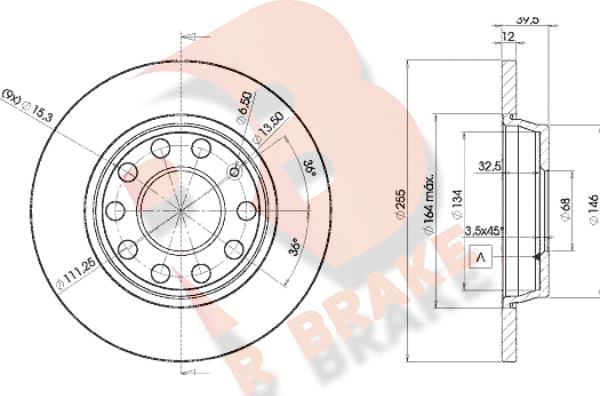 R Brake 78RBD25309 - Спирачен диск vvparts.bg