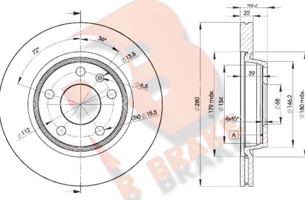 R Brake 78RBD25301 - Спирачен диск vvparts.bg