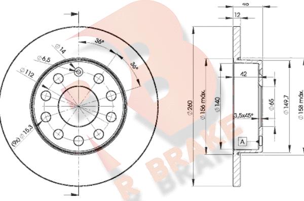 R Brake 78RBD25310 - Спирачен диск vvparts.bg