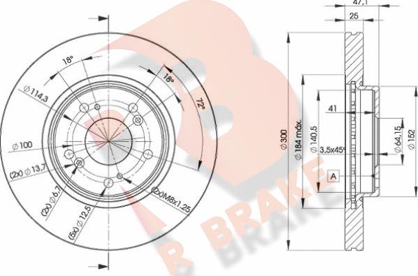 R Brake 78RBD25251 - Спирачен диск vvparts.bg