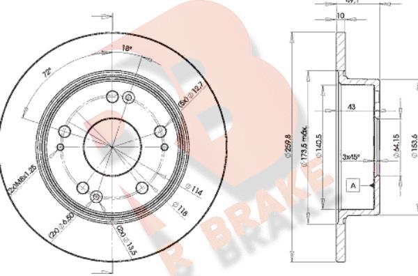 R Brake 78RBD25252 - Спирачен диск vvparts.bg