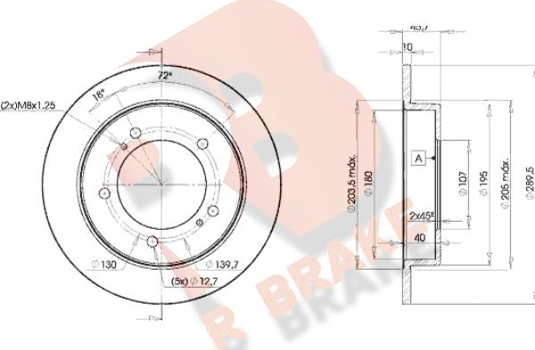 R Brake 78RBD26970 - Спирачен диск vvparts.bg