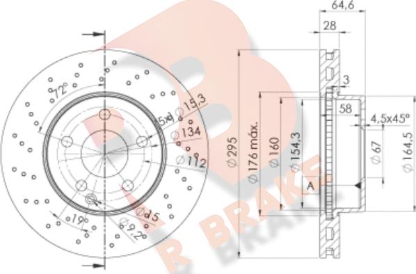 R Brake 78RBD26473 - Спирачен диск vvparts.bg