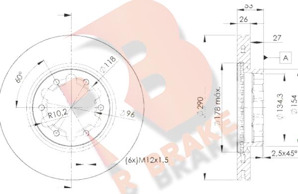 R Brake 78RBD26031 - Спирачен диск vvparts.bg