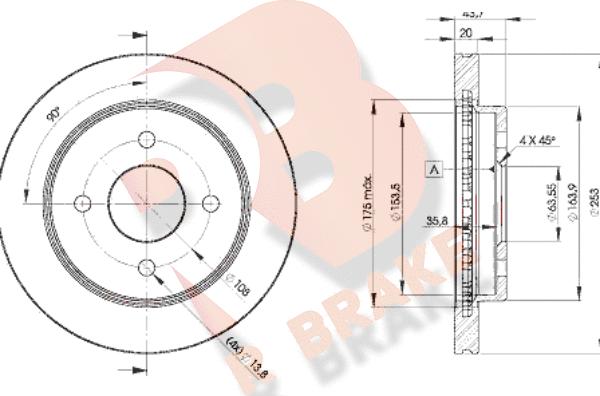 R Brake 78RBD26786 - Спирачен диск vvparts.bg