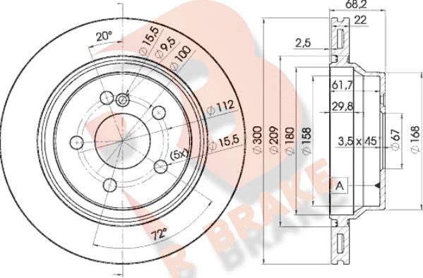 R Brake 78RBD20910 - Спирачен диск vvparts.bg