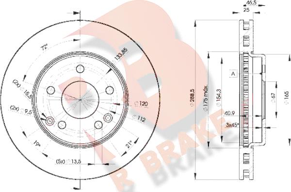 R Brake 78RBD20410 - Спирачен диск vvparts.bg