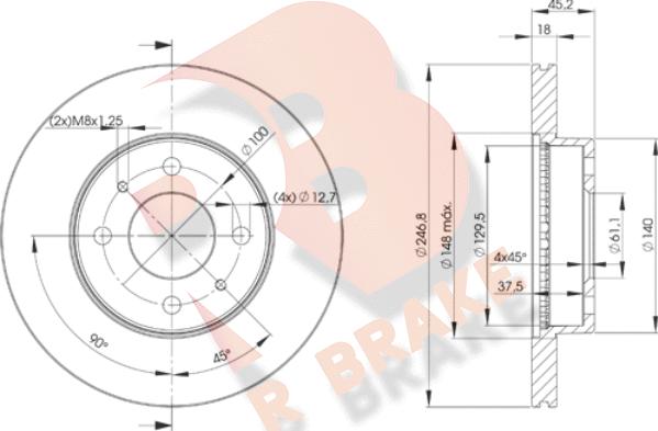 R Brake 78RBD20602 - Спирачен диск vvparts.bg