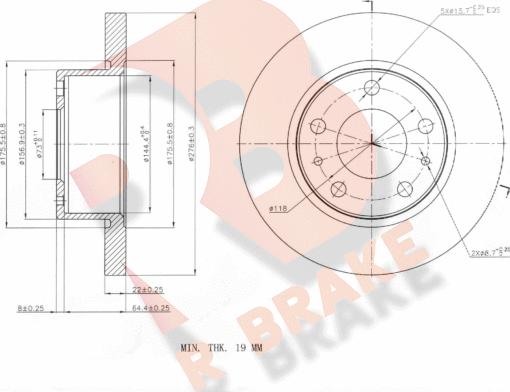 R Brake 78RBD20016 - Спирачен диск vvparts.bg