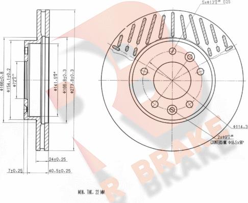 R Brake 78RBD20018 - Спирачен диск vvparts.bg