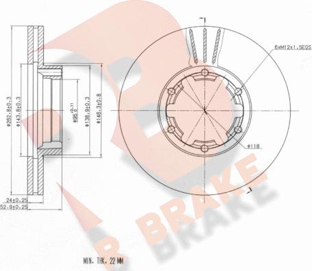 R Brake 78RBD20013 - Спирачен диск vvparts.bg