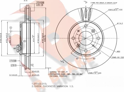 R Brake 78RBD20027 - Спирачен диск vvparts.bg