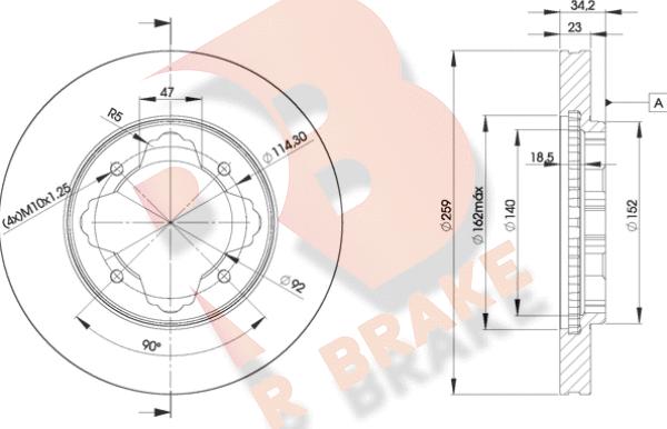 R Brake 78RBD20836 - Спирачен диск vvparts.bg