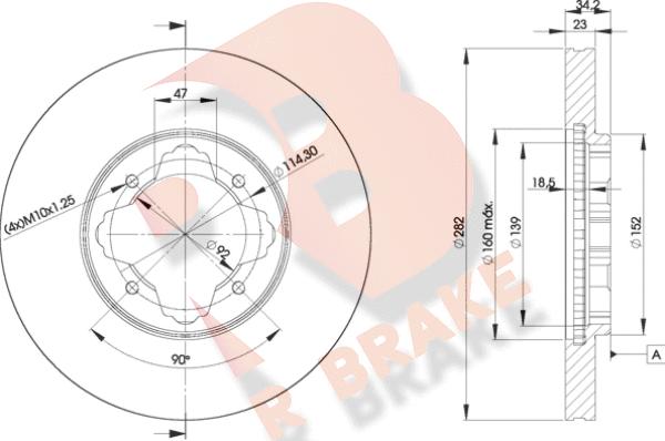 R Brake 78RBD20837 - Спирачен диск vvparts.bg