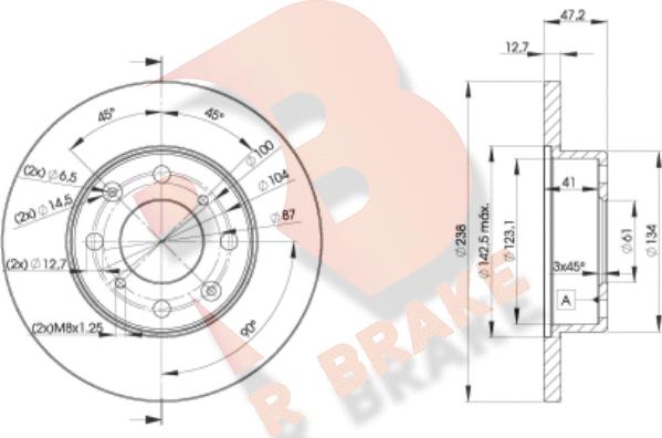 R Brake 78RBD20829 - Спирачен диск vvparts.bg