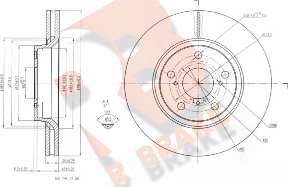 R Brake 78RBD20302 - Спирачен диск vvparts.bg