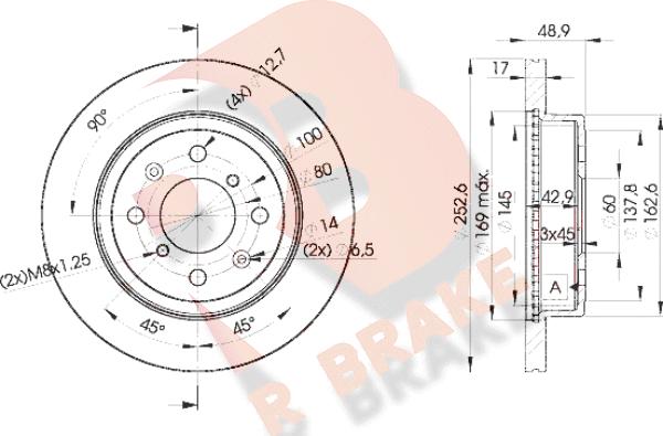 R Brake 78RBD20715 - Спирачен диск vvparts.bg