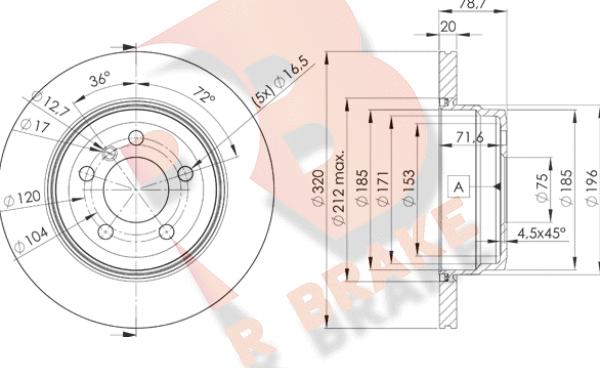 R Brake 78RBD21970 - Спирачен диск vvparts.bg