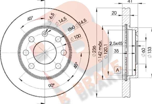 R Brake 78RBD21440 - Спирачен диск vvparts.bg