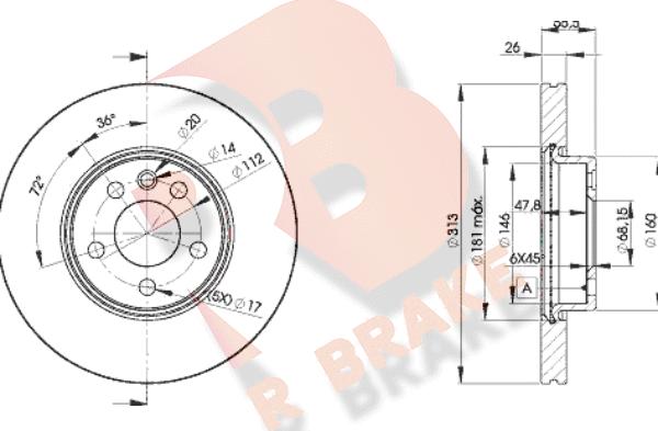 R Brake 78RBD21530 - Спирачен диск vvparts.bg