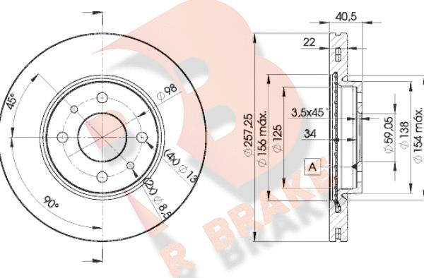 R Brake 78RBD21650 - Спирачен диск vvparts.bg