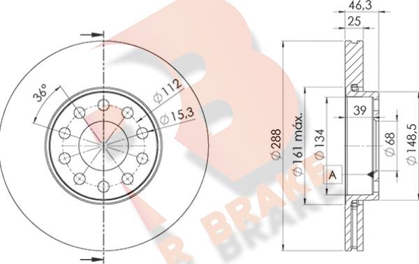 R Brake 78RBD21068 - Спирачен диск vvparts.bg