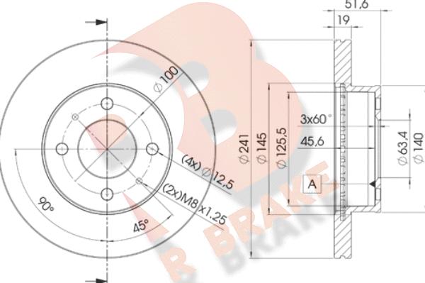 R Brake 78RBD21008 - Спирачен диск vvparts.bg