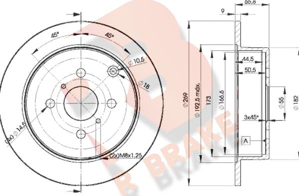 R Brake 78RBD21221 - Спирачен диск vvparts.bg