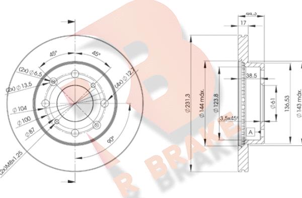 R Brake 78RBD21702 - Спирачен диск vvparts.bg