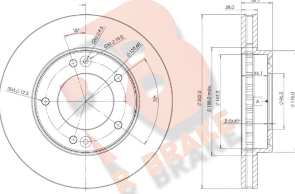 R Brake 78RBD21712 - Спирачен диск vvparts.bg