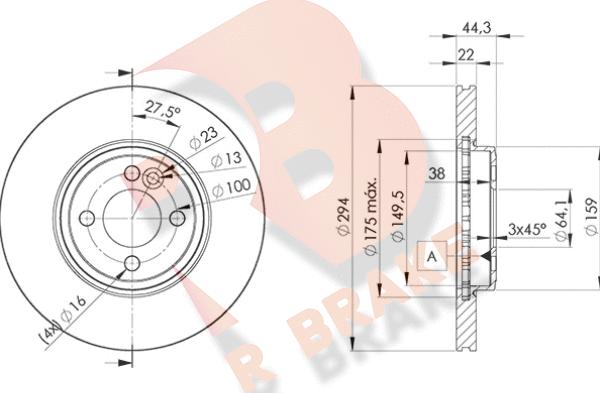 R Brake 78RBD28570 - Спирачен диск vvparts.bg