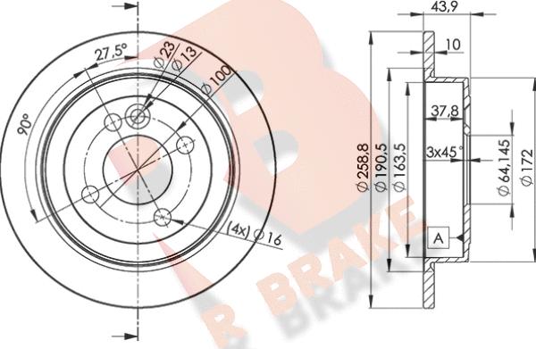 R Brake 78RBD28571 - Спирачен диск vvparts.bg