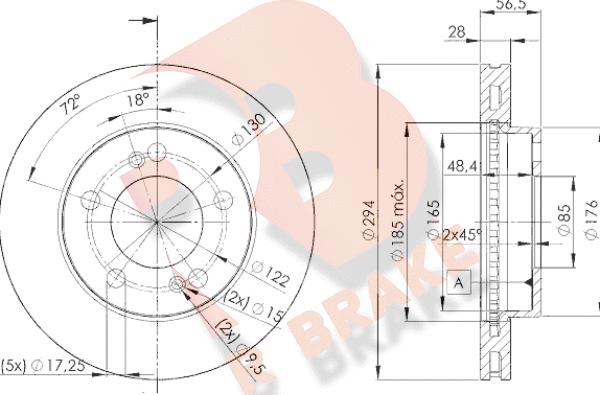 R Brake 78RBD28674 - Спирачен диск vvparts.bg