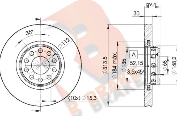 R Brake 78RBD28015 - Спирачен диск vvparts.bg