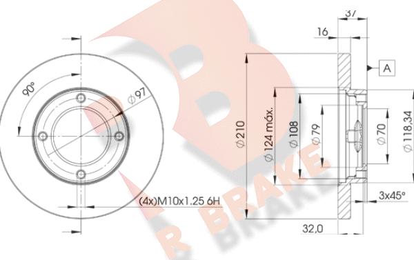 R Brake 78RBD28702 - Спирачен диск vvparts.bg