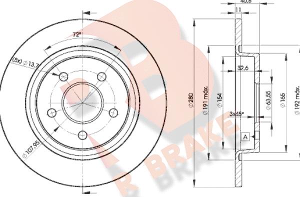 R Brake 78RBD23962 - Спирачен диск vvparts.bg