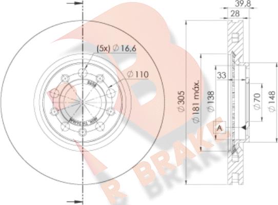 R Brake 78RBD23608 - Спирачен диск vvparts.bg