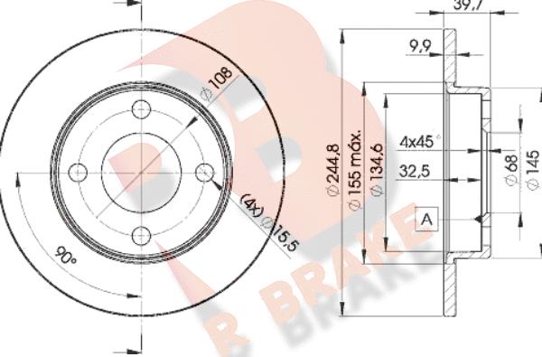 R Brake 78RBD23636 - Спирачен диск vvparts.bg