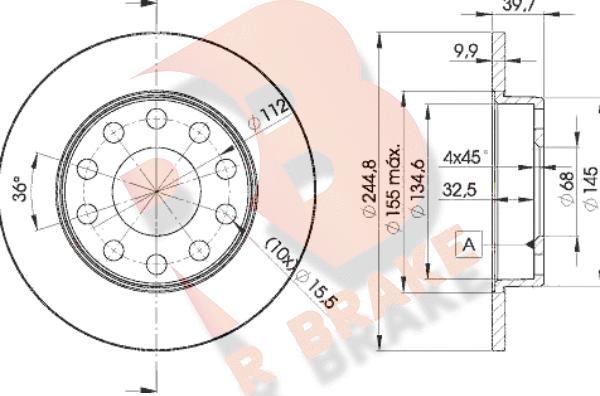 R Brake 78RBD23637 - Спирачен диск vvparts.bg