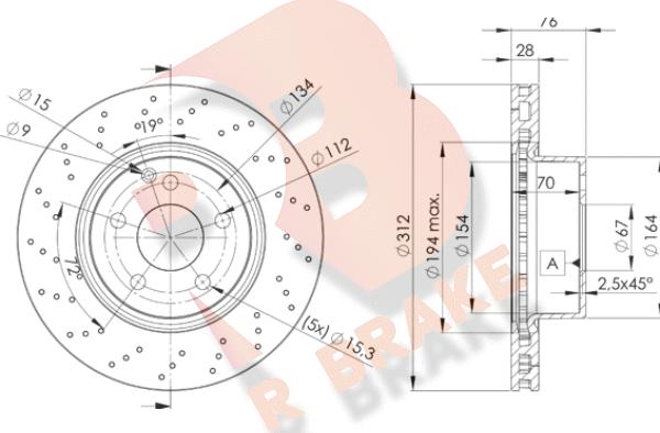 R Brake 78RBD23054 - Спирачен диск vvparts.bg