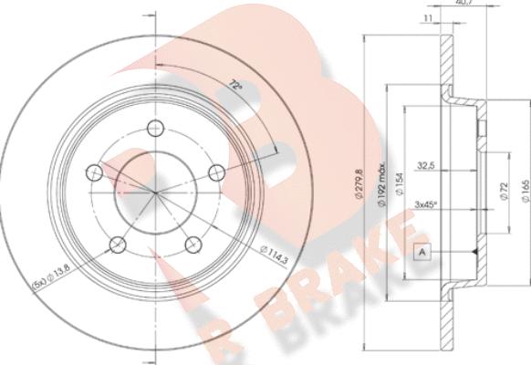 R Brake 78RBD23276 - Спирачен диск vvparts.bg