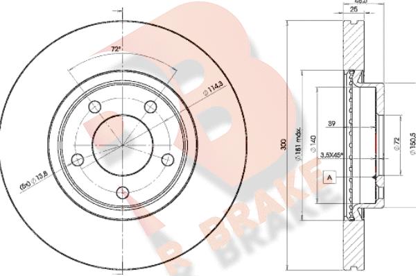 R Brake 78RBD23273 - Спирачен диск vvparts.bg