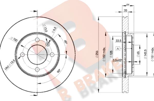 R Brake 78RBD23790 - Спирачен диск vvparts.bg